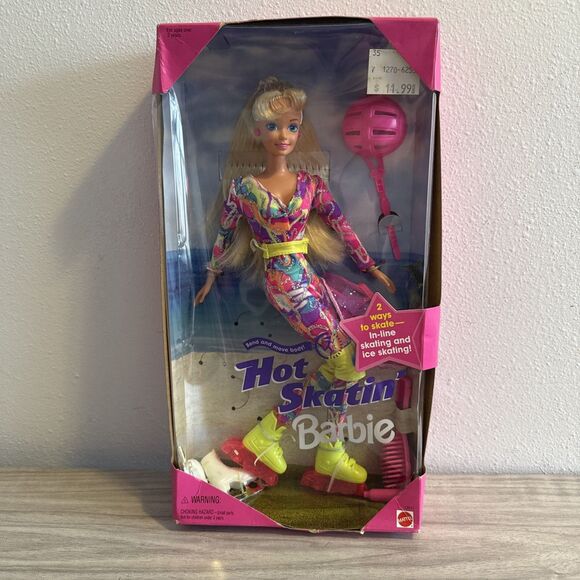 Vintage Hot Skatin Barbie #13511 Ice Skates Rollerblades 1994 Mattel NIB NRFB - Picture 1 of 10